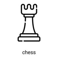 icona della linea del pezzo degli scacchi isolata su sfondo bianco vettore