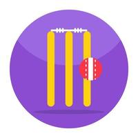 un'incredibile icona del design del wicket da cricket vettore