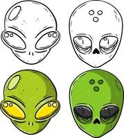 alieno. mostro extraterrestre con testa verde vettore