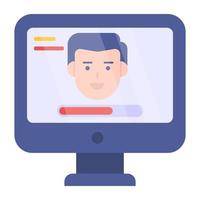 icona del design unico delle prestazioni dei dipendenti online vettore