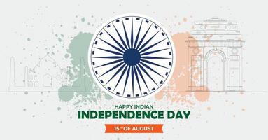 Progettazione del post sui social media del giorno dell'indipendenza indiana del 15 agosto vettore