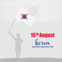 15 agosto giorno della liberazione nazionale della Corea post design sui social media vettore