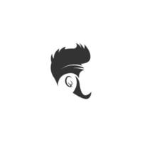 logo dell'icona di stile di capelli degli uomini vettore