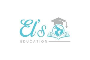 grafica vettoriale del logo dell'istruzione mondiale buona per l'istruzione, l'università o la laurea