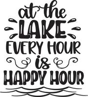 al lago ogni ora è l'happy hour vettore