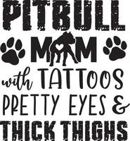 mamma pitbull con tatuaggi begli occhi e cosce grosse vettore