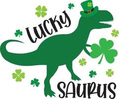 file del cappello del leprechaun di lucky saurus vettore