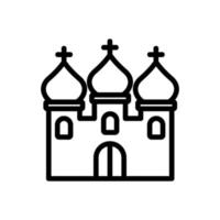 tempio cristiano con cupole icona vettore illustrazione del profilo