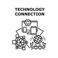 illustrazione vettoriale dell'icona della connessione tecnologica