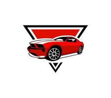 muscle car silhouette logo vettoriale concetto distintivo emblema isolato