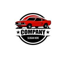 logo muscle car - illustrazione vettoriale, design emblema su sfondo bianco vettore