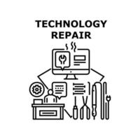 illustrazione vettoriale dell'icona di riparazione della tecnologia