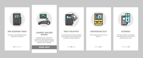 icone di onboarding del dispositivo terminale pos impostano il vettore