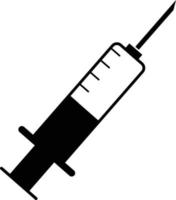 icona di iniezione della siringa su sfondo bianco. stile piatto. simbolo del vaccino. segno di plastica della siringa medica. vettore