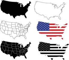 mappe degli stati uniti d'america. impostare le mappe degli Stati Uniti. vettore
