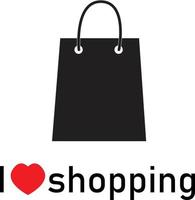 amo l'icona dello shopping su sfondo bianco. stile piatto. concetto di e-commerce e promozione. vettore