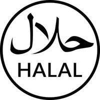 icona halal su sfondo bianco. segno halal. icona etichetta halal. vettore