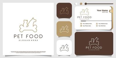 design del logo dell'icona del cibo per animali domestici con vettore premium di concetto di elemento creativo