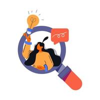 set di illustrazioni vettoriali per il concetto astratto di attività cerebrale. pensiero e immaginazione, problem solving, brainstorming, idea e fantasia, motivazione e ispirazione, trovano soluzione metafora astratta.