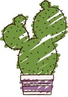 disegno di gesso di cactus vettore