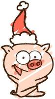 disegno di gesso di maiale festivo vettore