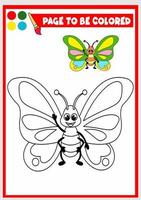 libro da colorare per bambini. la farfalla vettore