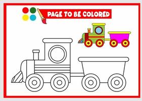 libro da colorare per bambini. treno vettore