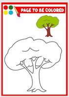 libro da colorare per bambini. albero vettore