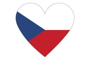 vettore di bandiera del cuore della Repubblica Ceca su sfondo bianco.