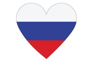 vettore di bandiera del cuore della russia su sfondo bianco.