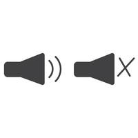 pulsante icona altoparlante voce muto riattiva audio vettoriale