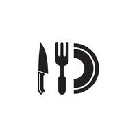 disegno dell'icona di forchetta, coltello e cucchiaio vettore