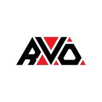 logo lettera triangolare rvo con forma triangolare. monogramma di design del logo del triangolo rvo. modello di logo vettoriale triangolo rvo con colore rosso. logo triangolare rvo logo semplice, elegante e lussuoso. rvo