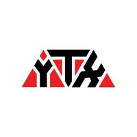 design del logo della lettera del triangolo ytx con forma triangolare. ytx triangolo logo design monogramma. modello di logo vettoriale triangolo ytx con colore rosso. logo triangolare ytx logo semplice, elegante e lussuoso. ytx