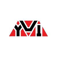 design del logo della lettera del triangolo yui con forma triangolare. yui triangolo logo design monogramma. modello di logo vettoriale triangolo yui con colore rosso. logo triangolare yui logo semplice, elegante e lussuoso. si
