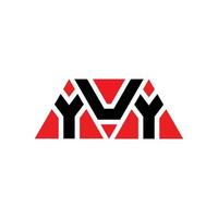 design del logo della lettera triangolare yuy con forma triangolare. yuy triangolo logo design monogramma. yuy modello di logo vettoriale triangolo con colore rosso. yuy logo triangolare logo semplice, elegante e lussuoso. si