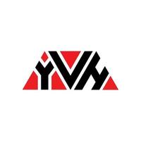 design del logo della lettera del triangolo yvh con forma triangolare. yvh triangolo logo design monogramma. modello di logo vettoriale triangolo yvh con colore rosso. logo triangolare yvh logo semplice, elegante e lussuoso. yvh
