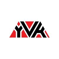 design del logo della lettera del triangolo yvk con forma triangolare. monogramma di design del logo del triangolo yvk. modello di logo vettoriale triangolo yvk con colore rosso. logo triangolare yvk logo semplice, elegante e lussuoso. yvk