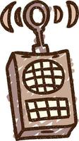 disegno a gesso walkie talkie vettore