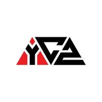 design del logo della lettera del triangolo ycz con forma triangolare. monogramma di design del logo del triangolo ycz. modello di logo vettoriale triangolo ycz con colore rosso. logo triangolare ycz logo semplice, elegante e lussuoso. ycz