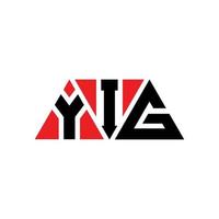 design del logo della lettera del triangolo yig con forma triangolare. yig triangolo logo design monogramma. modello di logo vettoriale triangolo yig con colore rosso. yig logo triangolare logo semplice, elegante e lussuoso. si