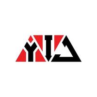 design del logo della lettera del triangolo yij con forma triangolare. yij triangolo logo design monogramma. modello di logo vettoriale triangolo yij con colore rosso. logo triangolare yij logo semplice, elegante e lussuoso. yij