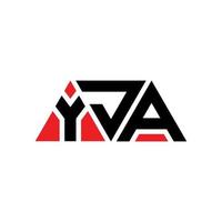 design del logo della lettera del triangolo yja con forma triangolare. yja triangolo logo design monogramma. modello di logo vettoriale triangolo yja con colore rosso. logo triangolare yja logo semplice, elegante e lussuoso. gia