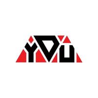 design del logo della lettera del triangolo ydu con forma triangolare. ydu triangolo logo design monogramma. modello di logo vettoriale triangolo ydu con colore rosso. logo triangolare ydu logo semplice, elegante e lussuoso. ydu