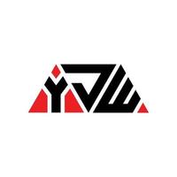 design del logo della lettera del triangolo yjw con forma triangolare. monogramma di design del logo del triangolo yjw. modello di logo vettoriale triangolo yjw con colore rosso. yjw logo triangolare logo semplice, elegante e lussuoso. yjw