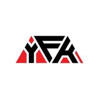 design del logo della lettera del triangolo yfk con forma triangolare. yfk triangolo logo design monogramma. modello di logo vettoriale triangolo yfk con colore rosso. logo triangolare yfk logo semplice, elegante e lussuoso. yfk