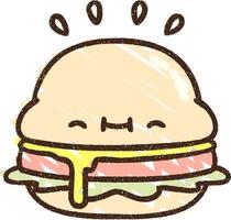 simpatico disegno con il gesso per hamburger vettore