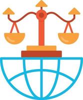 icona piatta di diritto internazionale vettore