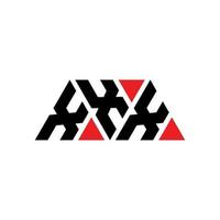 xxx triangolo lettera logo design con forma triangolare. xxx triangolo logo design monogramma. modello di logo vettoriale triangolo xxx con colore rosso. xxx logo triangolare logo semplice, elegante e lussuoso. xxx