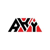 design del logo della lettera del triangolo rky con forma triangolare. monogramma di design del logo del triangolo rky. modello di logo vettoriale triangolo rky con colore rosso. logo triangolare rky logo semplice, elegante e lussuoso. rky